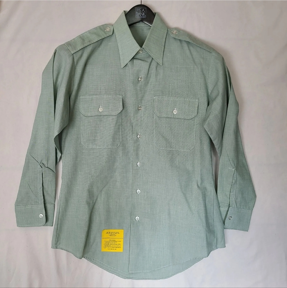 Class A Sage Army Green Dress Uniform Long Sleeve tuck in button Shirt sz 16x32
